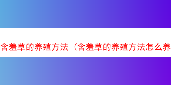 含羞草的养殖方法 (含羞草的养殖方法怎么养)