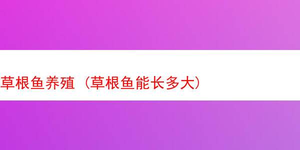 草根鱼养殖 (草根鱼能长多大)