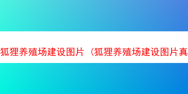 狐狸养殖场建设图片 (狐狸养殖场建设图片真实)