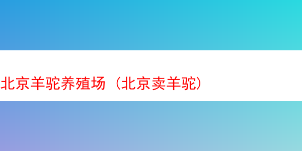 北京羊驼养殖场 (北京卖羊驼)