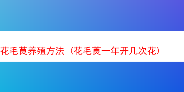 花毛莨养殖方法 (花毛莨一年开几次花)