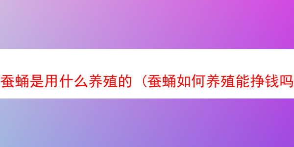 蚕蛹是用什么养殖的 (蚕蛹如何养殖能挣钱吗)