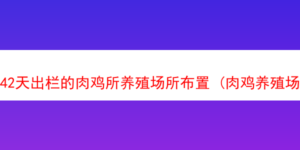 42天出栏的肉鸡所养殖场所布置 (肉鸡养殖场设计)