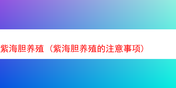 紫海胆养殖 (紫海胆养殖的注意事项)